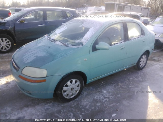 KL1TD52655B383162 - 2005 CHEVROLET AVEO LS TEAL photo 2