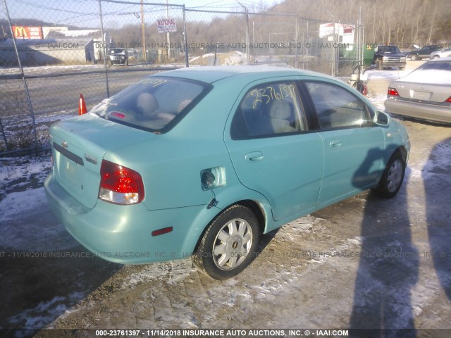 KL1TD52655B383162 - 2005 CHEVROLET AVEO LS TEAL photo 4