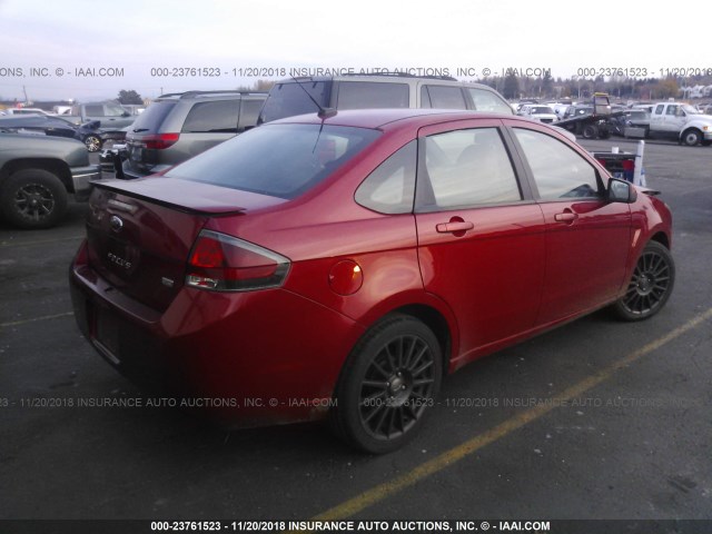 1FAHP3GN2AW106245 - 2010 FORD FOCUS SES RED photo 4