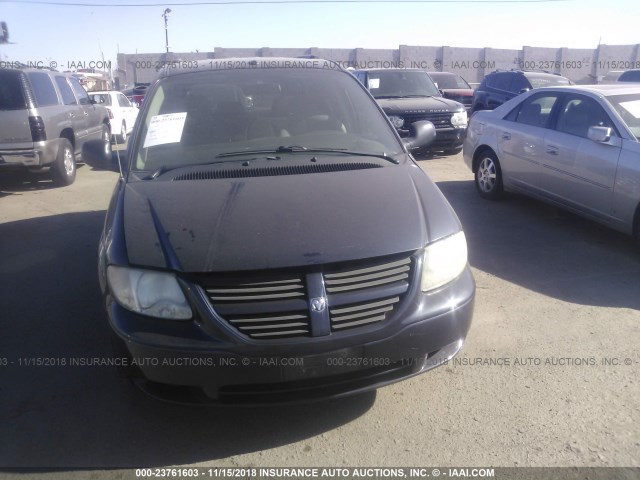 1D4GP24R17B167600 - 2007 DODGE GRAND CARAVAN SE BLUE photo 6