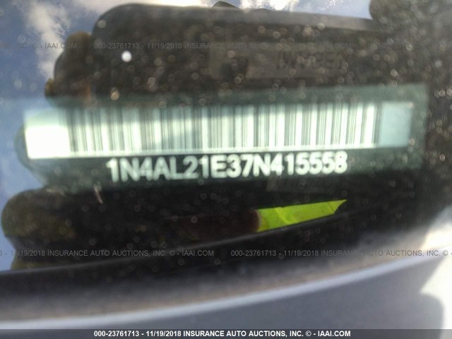 1N4AL21E37N415558 - 2007 NISSAN ALTIMA 2.5/2.5S SILVER photo 9