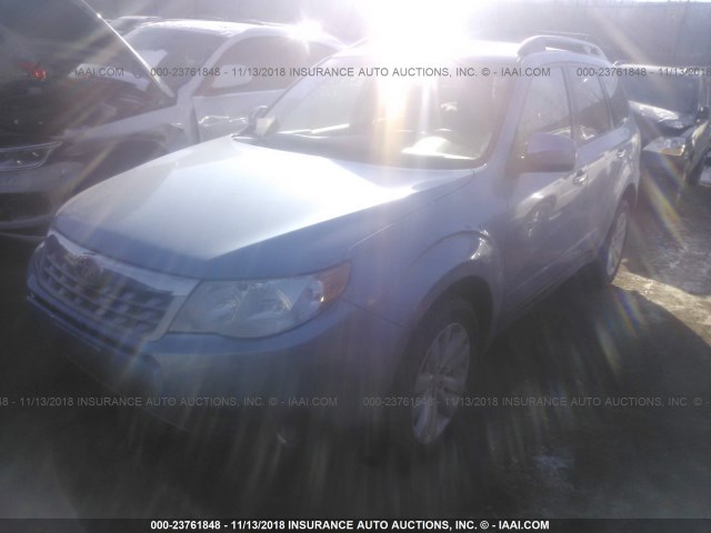 JF2SHBECXBH703269 - 2011 SUBARU FORESTER LIMITED Light Blue photo 2