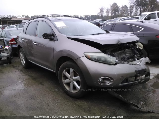 JN8AZ18U19W007075 - 2009 NISSAN MURANO S/SL BROWN photo 1