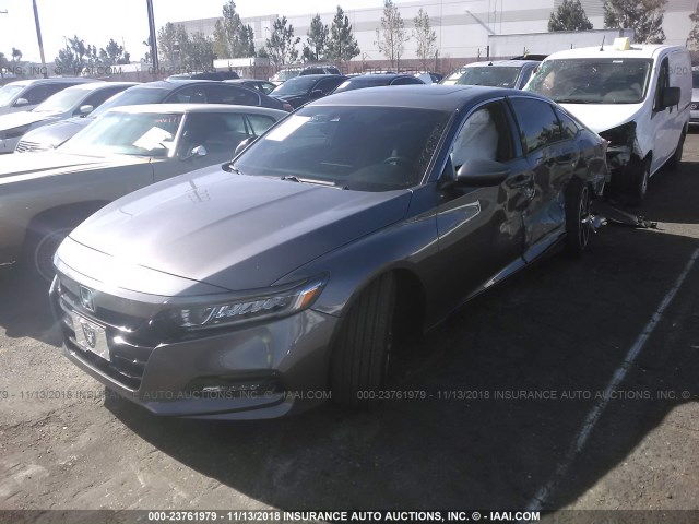 1HGCV2F32JA023157 - 2018 HONDA ACCORD SPORT GRAY photo 2