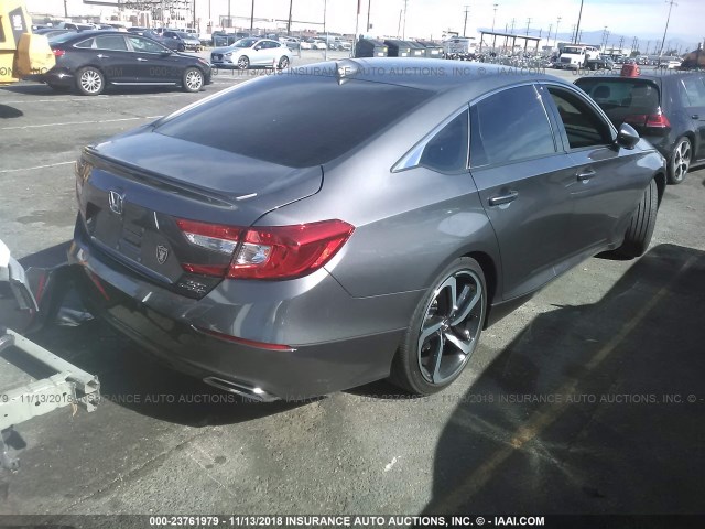 1HGCV2F32JA023157 - 2018 HONDA ACCORD SPORT GRAY photo 4