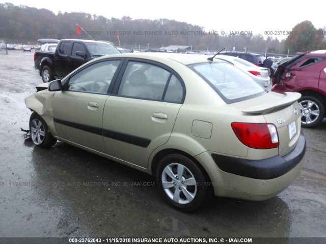 KNADE123886381554 - 2008 KIA RIO LX/SX GOLD photo 3