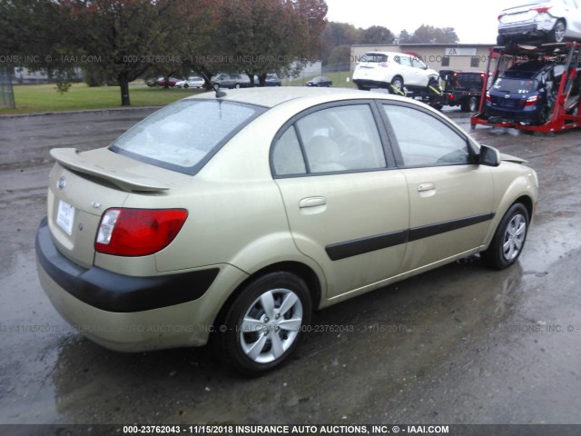 KNADE123886381554 - 2008 KIA RIO LX/SX GOLD photo 4