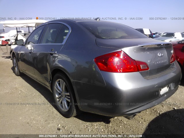 JN1DV6AP3CM812409 - 2012 INFINITI G25 JOURNEY GRAY photo 3