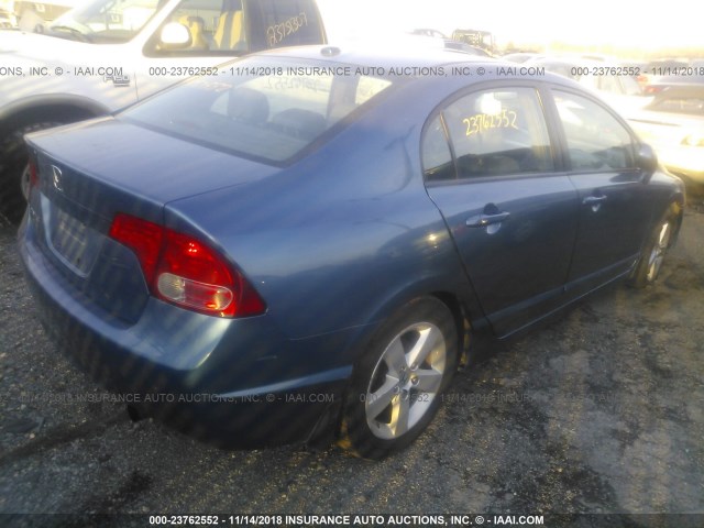 1HGFA16938L085396 - 2008 HONDA CIVIC EXL BLUE photo 4