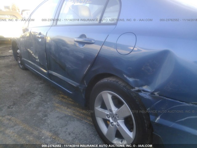 1HGFA16938L085396 - 2008 HONDA CIVIC EXL BLUE photo 6