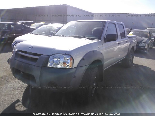 1N6ED27T43C451678 - 2003 NISSAN FRONTIER CREW CAB XE/CREW CAB SE SILVER photo 2