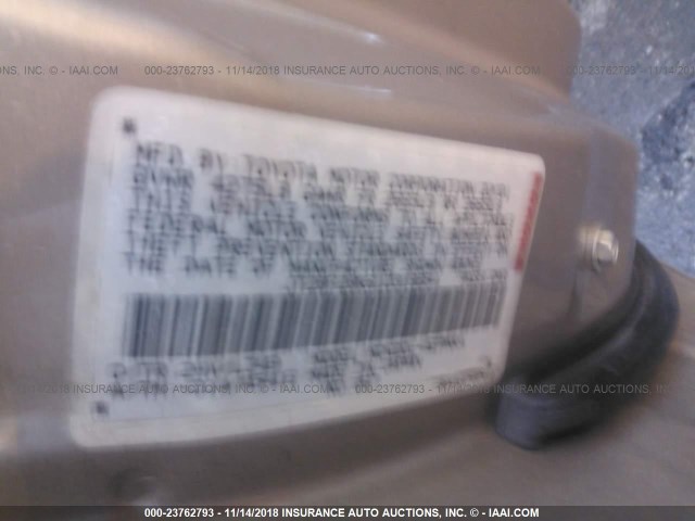JT2BF28K610318854 - 2001 TOYOTA CAMRY LE/XLE 金色 照片 9
