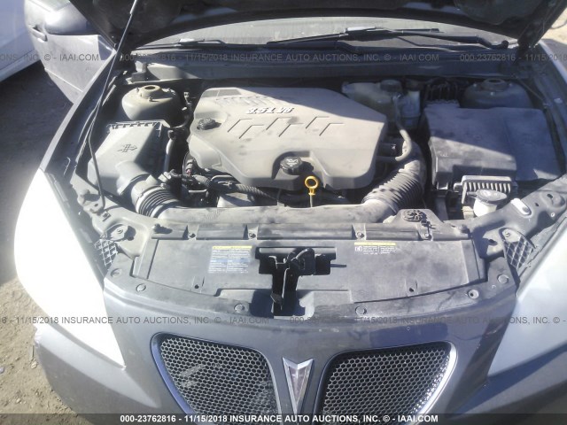 1G2ZH58N274216985 - 2007 PONTIAC G6 GT GRAY photo 10