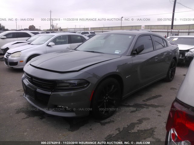 2C3CDXCT9JH210176 - 2018 DODGE CHARGER R/T GRAY photo 2