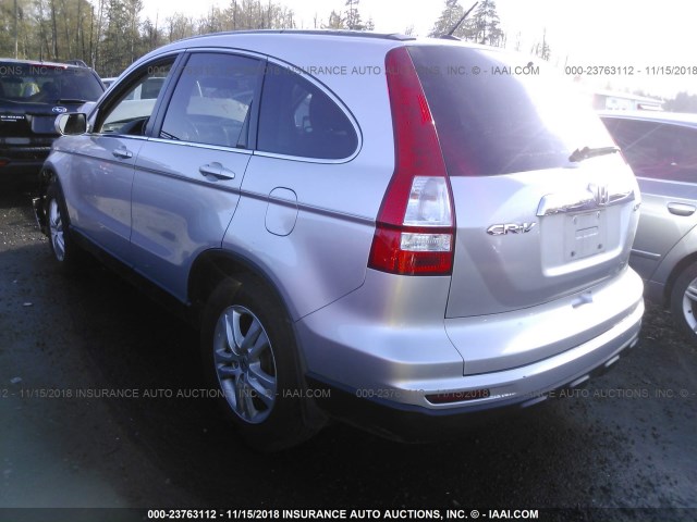 5J6RE4H73BL051215 - 2011 HONDA CR-V EXL SILVER photo 3