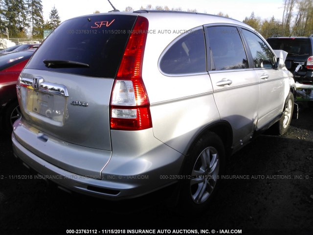 5J6RE4H73BL051215 - 2011 HONDA CR-V EXL SILVER photo 4