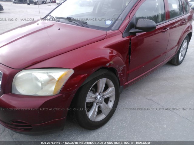 1B3CB4HA5AD586038 - 2010 DODGE CALIBER SXT RED photo 6