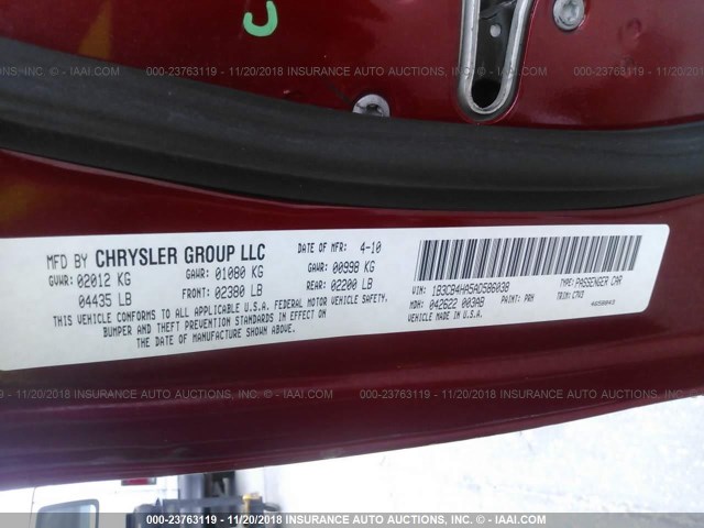 1B3CB4HA5AD586038 - 2010 DODGE CALIBER SXT RED photo 9