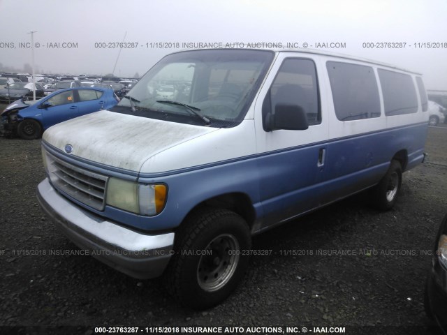 1FBJS31G4SHB44056 - 1995 FORD ECONOLINE E350 SUPER DUTY BLUE photo 2