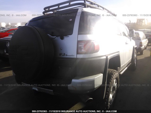 JTEBU11F28K013303 - 2008 TOYOTA FJ CRUISER SILVER photo 4