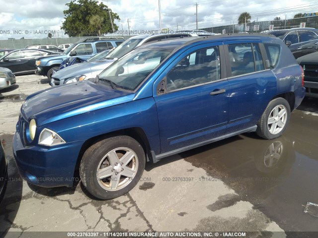 1J4FT47B49D133957 - 2009 JEEP COMPASS SPORT BLUE photo 2