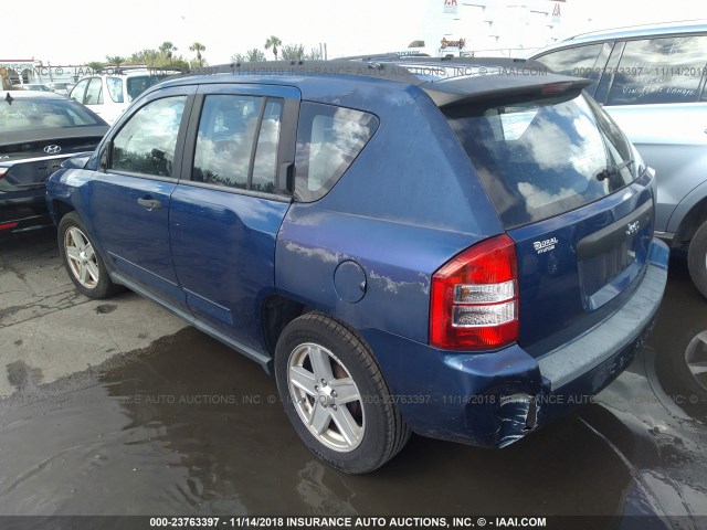 1J4FT47B49D133957 - 2009 JEEP COMPASS SPORT BLUE photo 3