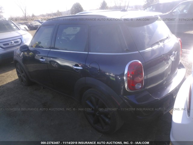 WMWZC3C56CWL84680 - 2012 MINI COOPER S COUNTRYMAN BLUE photo 3