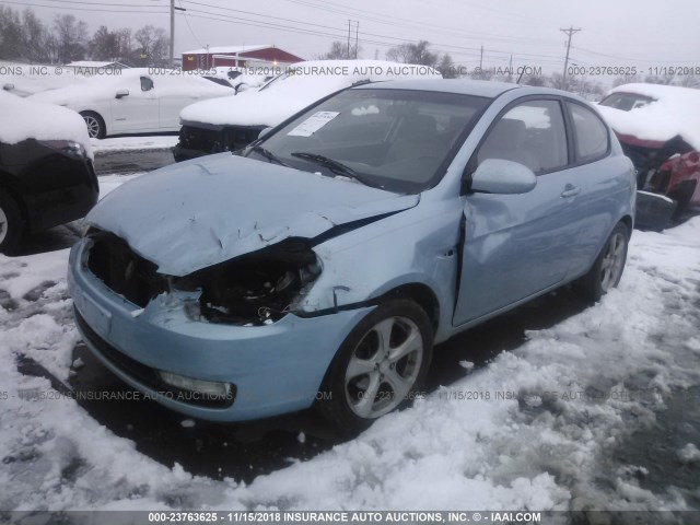 KMHCN36C28U077194 - 2008 HYUNDAI ACCENT SE Light Blue photo 2