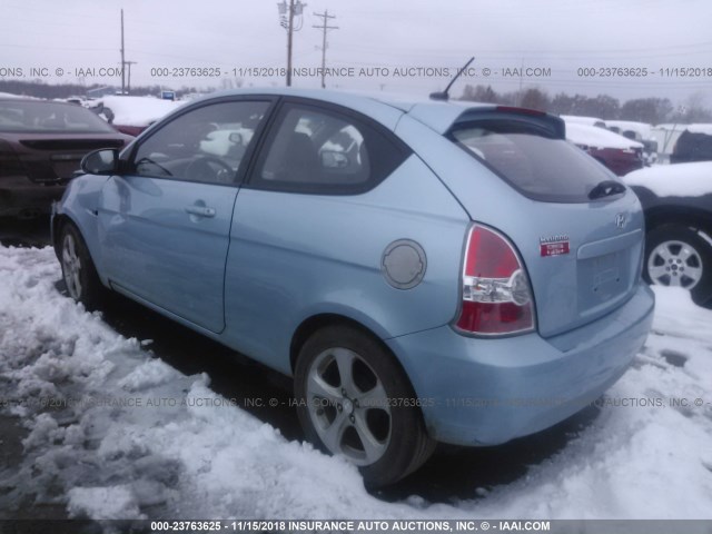 KMHCN36C28U077194 - 2008 HYUNDAI ACCENT SE Light Blue photo 3