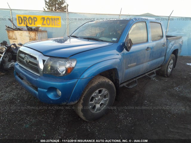 3TMJU4GN9AM109301 - 2010 TOYOTA TACOMA DOUBLE CAB PRERUNNER BLUE photo 2