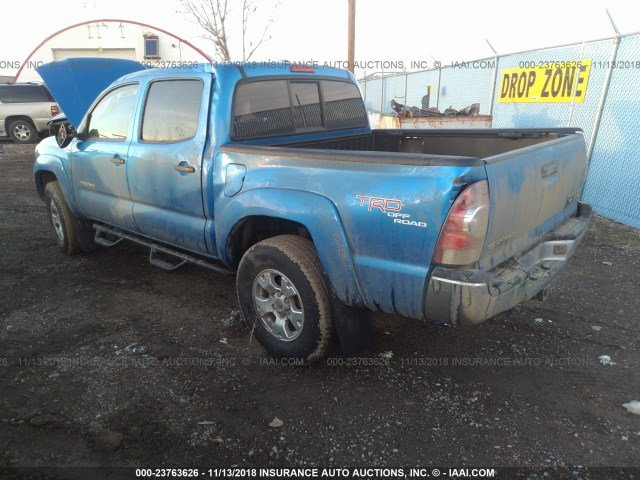 3TMJU4GN9AM109301 - 2010 TOYOTA TACOMA DOUBLE CAB PRERUNNER BLUE photo 3