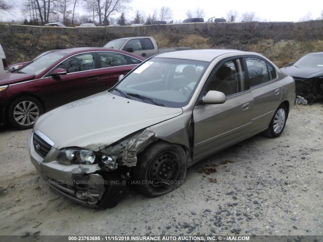 KMHDN46D15U985151 - 2005 HYUNDAI ELANTRA GLS/GT TAN photo 2