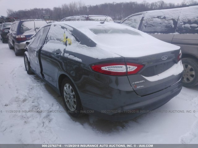 3FA6P0G70FR127693 - 2015 FORD FUSION S GRAY photo 3