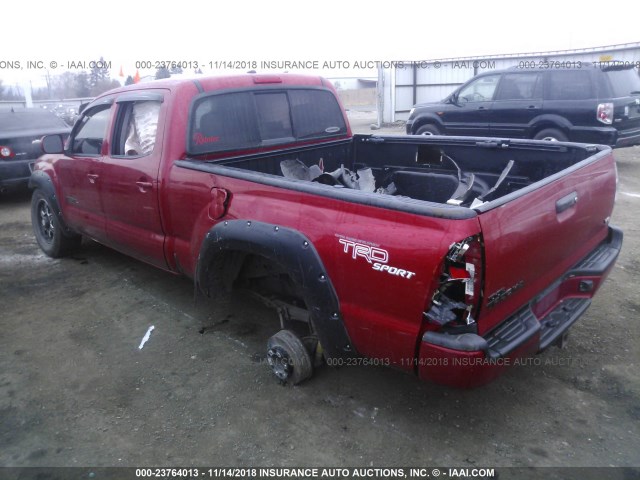 3TMMU4FN1BM035775 - 2011 TOYOTA TACOMA DOUBLE CAB LONG BED RED photo 3