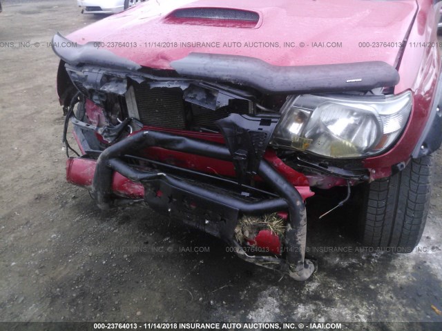 3TMMU4FN1BM035775 - 2011 TOYOTA TACOMA DOUBLE CAB LONG BED RED photo 6