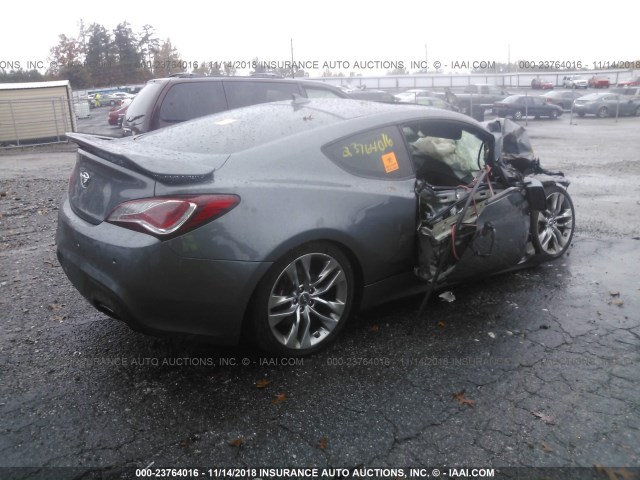 KMHHU6KJ7EU113570 - 2014 HYUNDAI GENESIS COUPE 3.8L GRAY photo 4