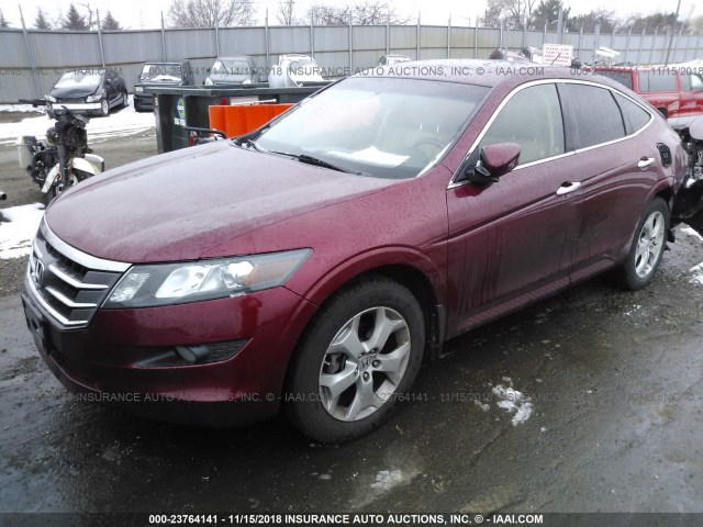 5J6TF2H5XBL002292 - 2011 HONDA ACCORD CROSSTOUR EXL MAROON photo 2