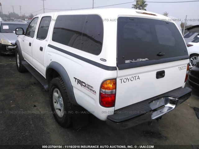 5TEGN92N82Z107393 - 2002 TOYOTA TACOMA DOUBLE CAB PRERUNNER WHITE photo 3