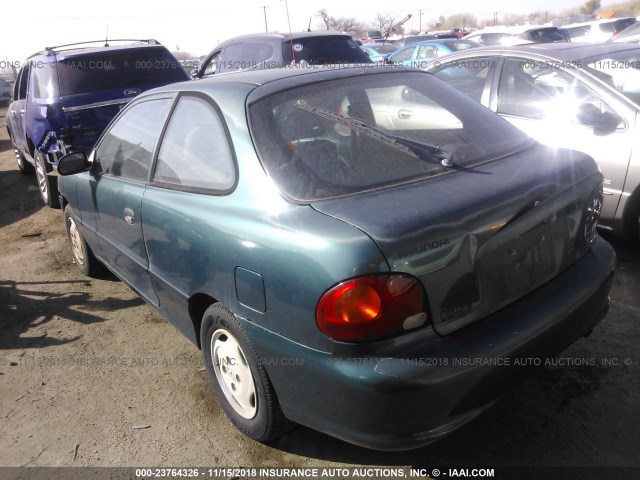 KMHVD34N0VU239870 - 1997 HYUNDAI ACCENT GS/GT GREEN photo 3