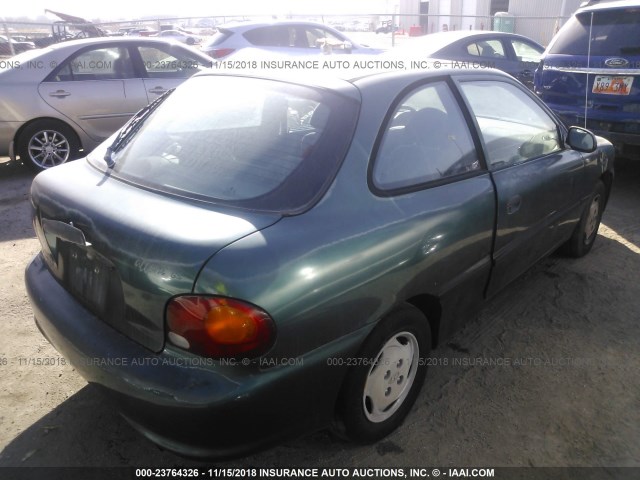 KMHVD34N0VU239870 - 1997 HYUNDAI ACCENT GS/GT GREEN photo 4