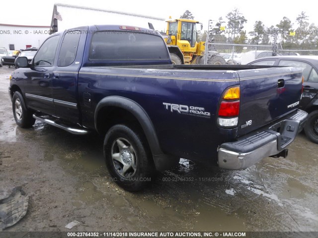 5TBRT34162S295214 - 2002 TOYOTA TUNDRA ACCESS CAB/ACCESS CAB SR5 BLUE photo 3