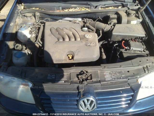 3VWRK69M52M143372 - 2002 VOLKSWAGEN JETTA GL BLUE photo 10