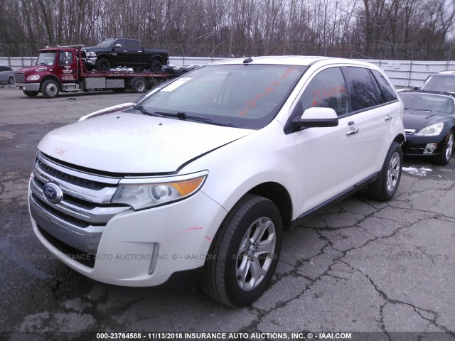 2FMDK4JC2BBA87263 - 2011 FORD EDGE SEL WHITE photo 2