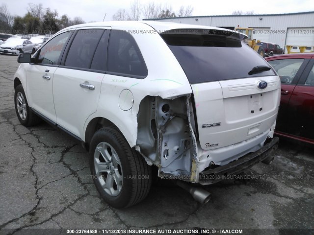 2FMDK4JC2BBA87263 - 2011 FORD EDGE SEL WHITE photo 3