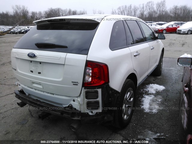 2FMDK4JC2BBA87263 - 2011 FORD EDGE SEL WHITE photo 4