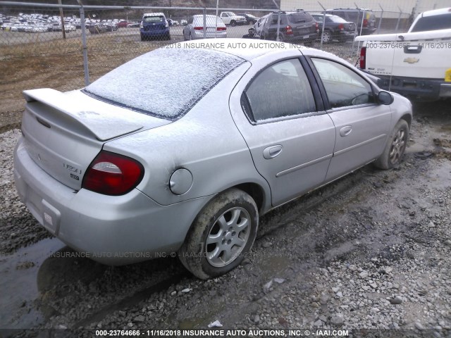 1B3ES56C35D236769 - 2005 DODGE NEON SXT SILVER photo 4