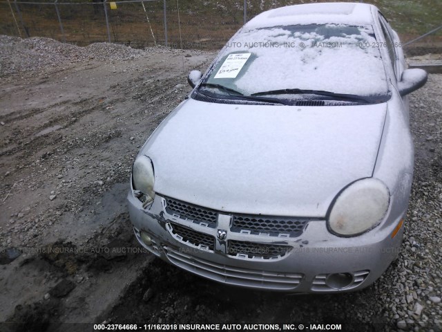 1B3ES56C35D236769 - 2005 DODGE NEON SXT SILVER photo 6