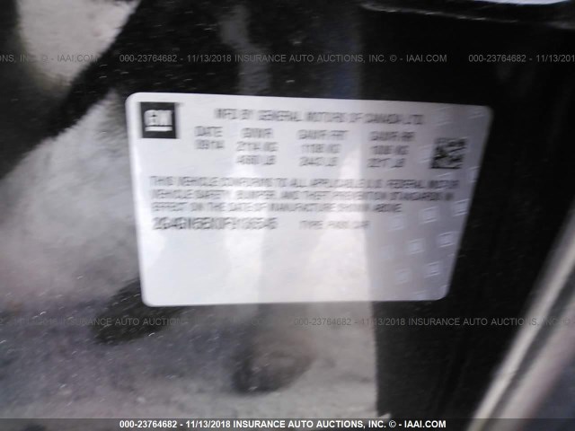 2G4GN5EX0F9136545 - 2015 BUICK REGAL PREMIUM BLACK photo 9