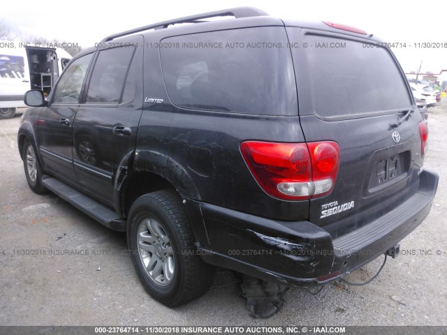 5TDZT38A95S262634 - 2005 TOYOTA SEQUOIA LIMITED BLACK photo 3