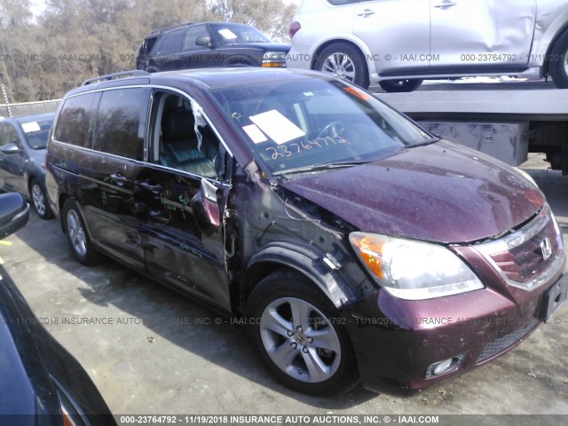 5FNRL3H90AB047406 - 2010 HONDA ODYSSEY TOURING MAROON photo 1